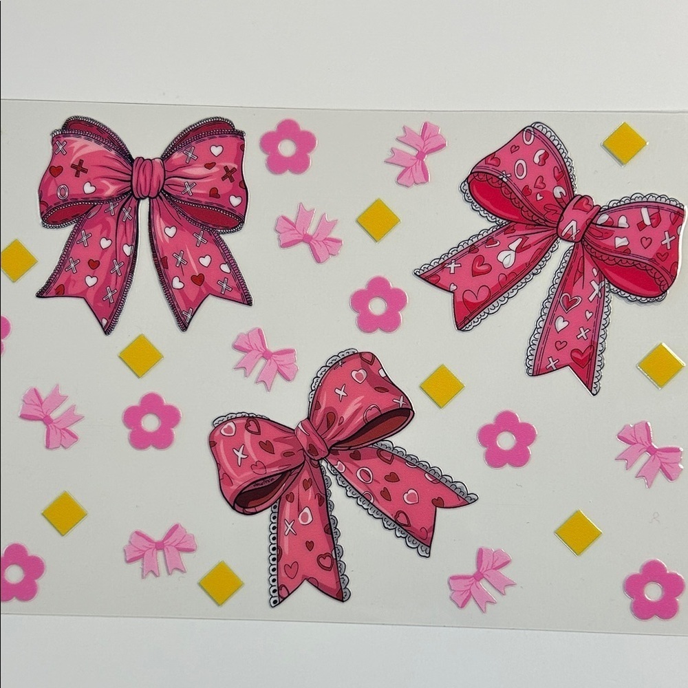 Valentine Bows Cup Decal